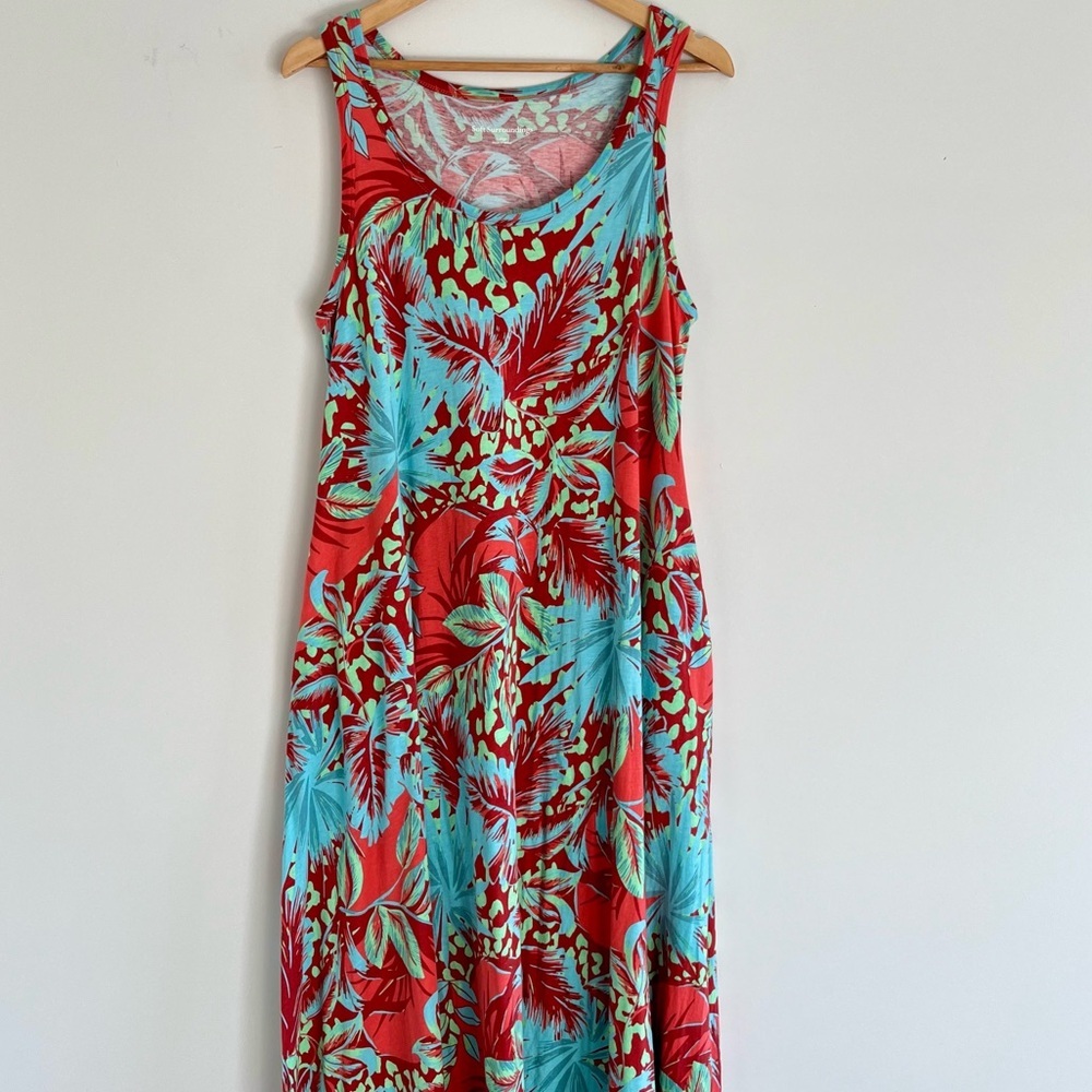 Soft Surroundings Women’s Floral Sleeveless Maxi Dress size Large Relaxed Fit